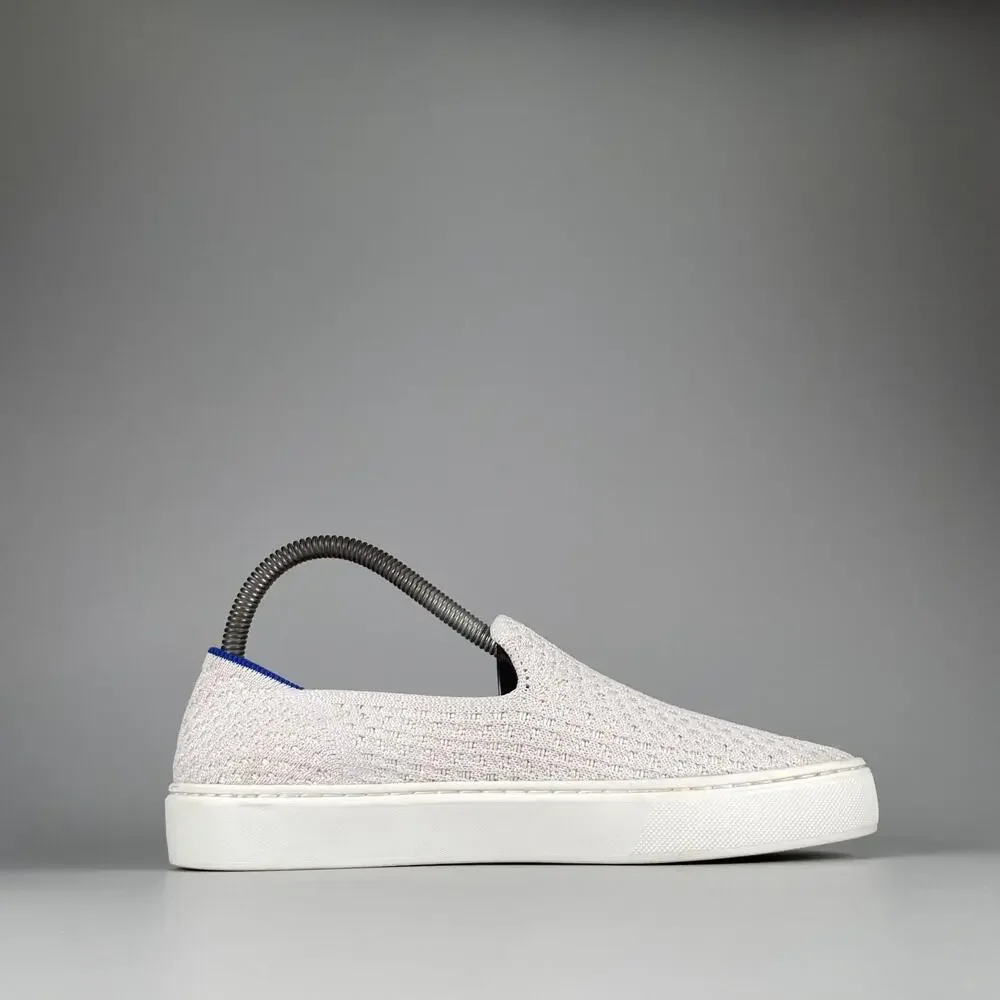 Rothys The Original Women's Size 7 White Knit Sneakers Slip On Tennis Shoes GUC